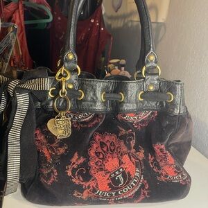 Juicy Couture Black and Red pink bag y2k vintage bag